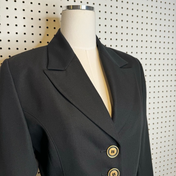 Bebe | Vintage Notch Collar Crop Blazer in Black Sz. 8 - Picture 4 of 12